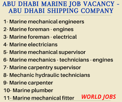 Abu Dhabi Marine job vacancy - Abu Dhabi Shipping Company