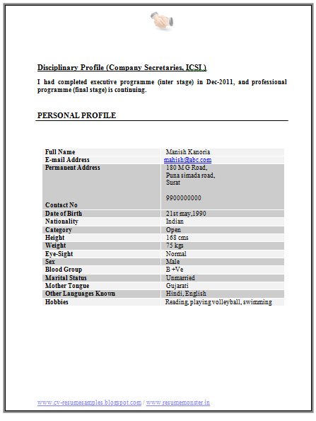 Free Download Link for BBA Resume Sample