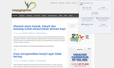Ini dia blogg BERTANIKU.com  baru beberapa hari Alexa Trafic Rank-nya ramping :) 