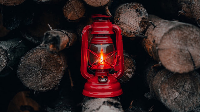 Wood, Lantern, Red, Flame
