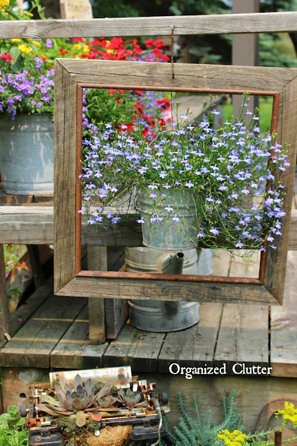 Junk Garden Vignettes in the Corner of the Deck