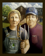 American Gothic by Grant Wood. Americana In Progress by Mary Wilson