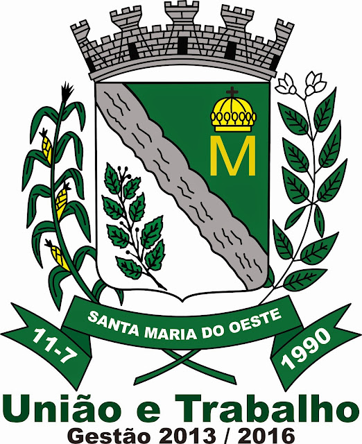 BRASÃO DA PREFEITURA DA CIDADE DE SANTA MARIA DO OESTE.