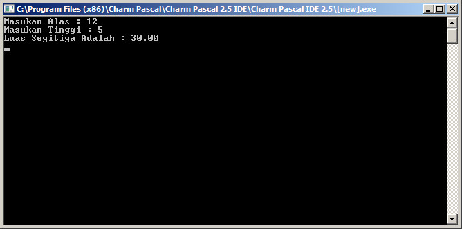 Program Penghitung Luas Segitiga dengan Pascal.
