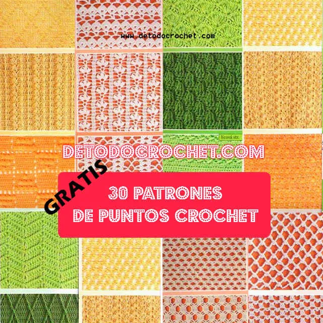 30 esquemas y fotos de muestra de puntos crochet para descargar