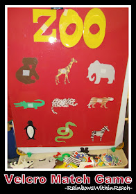 photo of: Zoo Velcro Matching Game on Easel (via Jungle + Zoo RoundUP at RainbowsWithinReach) 