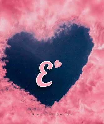 Lovely Pink Heart clouds a to z Letters DP for WhatsApp