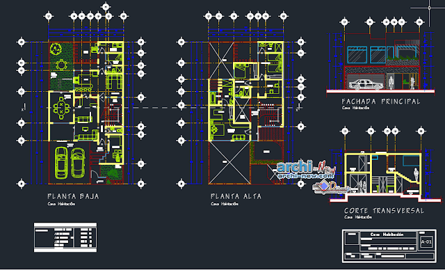 Architectural house-room in AutoCAD 