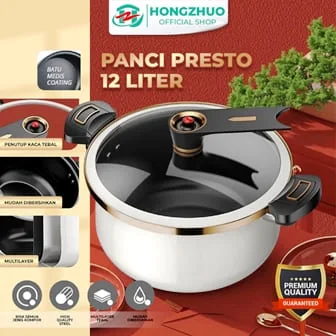 Hongzhuo Panci Presto White Premium 12Liter Premium Quality warna Putih Wajan Panci Presto Coating Batu Medis Teflon