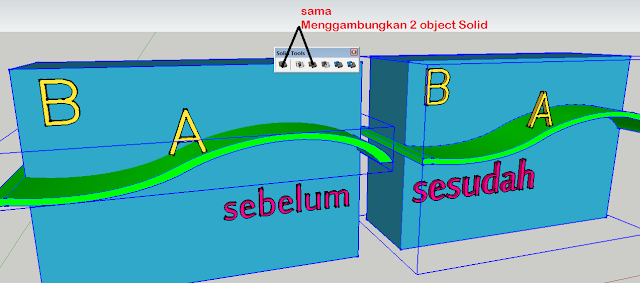 cara menggunakan Solid Tools Sketchup,Plugin Solid Tools