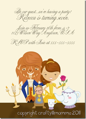 beauty and the beast invitation