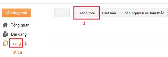 Tạo trang cho Blogspot