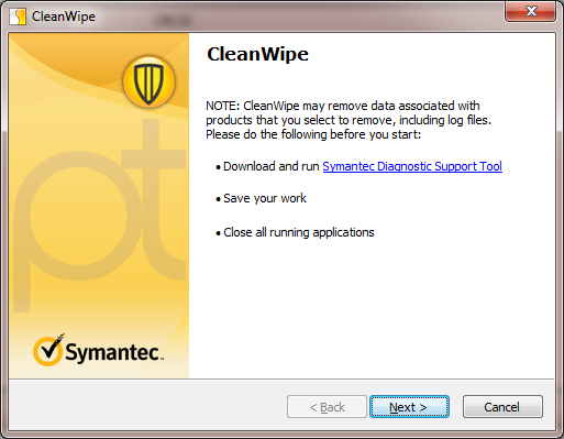 symantec antivirus removal tool cleanwipe