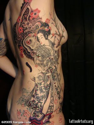 real good Tattoo of Geisha Tattoo japan girl tag : Geisha, back, body, 