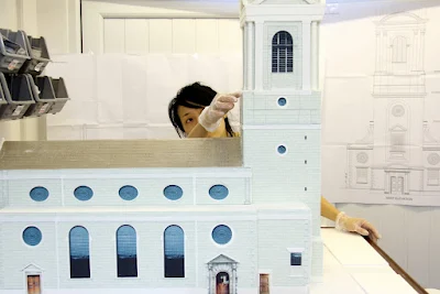 Michelle Wibowo making St Bride's Church Cake