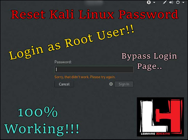 Bypass kali Linux Login without password