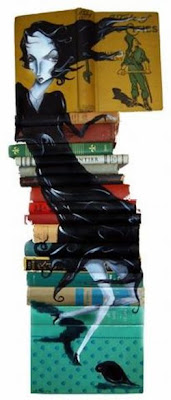 Stacked Book Portraits by Mike Stilkey