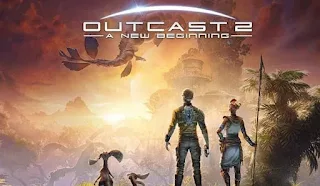 Illustration of Cutter Slade exploring an alien world in Outcast: A New Beginning