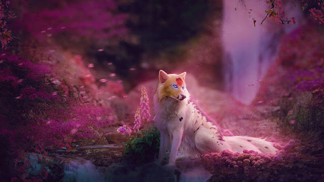 Fox in Pink Forest