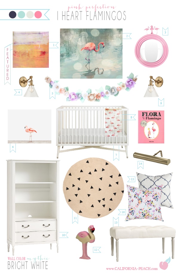 I Heart Flamingos Nursery Style Board