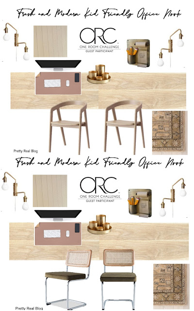 design board for office space in the kitchen