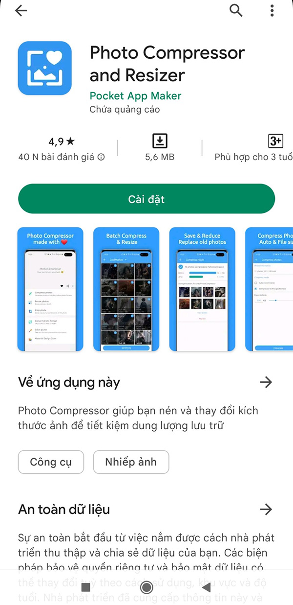 Photo Compressor and Resizer - Nén và thay đổi kích thước ảnh b