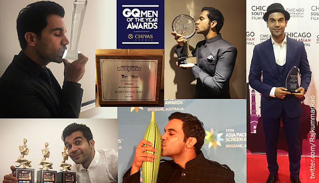 rajkummar rao, won awards, moments, celebrations, bollywood actor, screen awards, national award, best actor, melbourne film festival, filmfare, indian awards