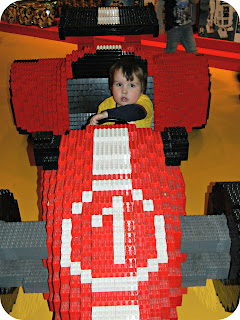 Small Boy LEGO Racing Car LEGOLAND Discovery Centre Manchester