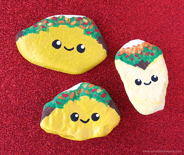 DIY Taco Painted Rocks