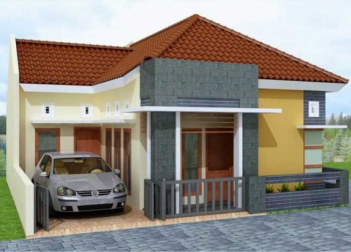 Desain rumah minimalis modern 1 lantai type 45