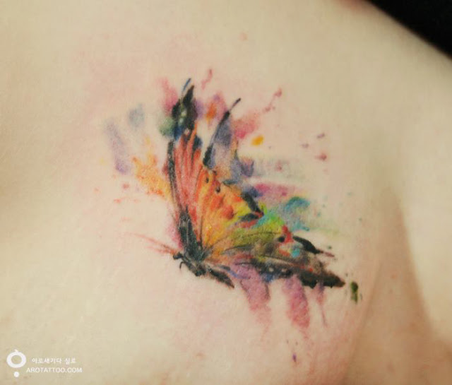 watercolor flower body tattoos