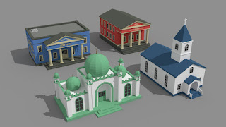 SimplePoly Buildings Low Poly Models Assets