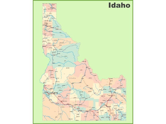 idaho map of cities and towns