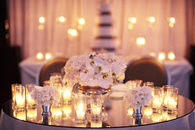 TABLE WEDDING, mirrors, candle