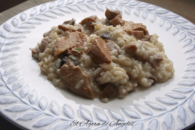 risotto ,setas, foie