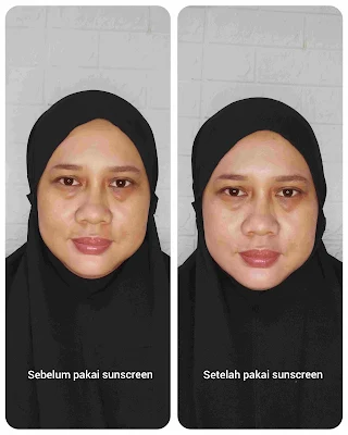 hasil pemakaian sunscreen anessa