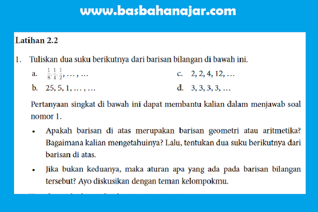 Kunci Jawaban MTK Kelas 10 Halaman 45 Latihan 2.2