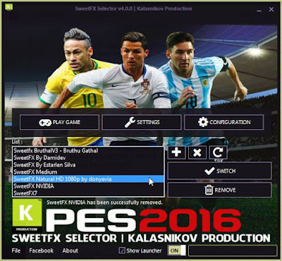 PES 2016 SweetFaX Selector By Kalasnikov Production