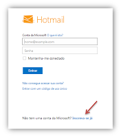 Como criar uma conta no Hotmail
