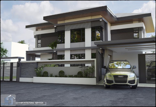 Desain rumah mewah minimalis modern 2 lantai