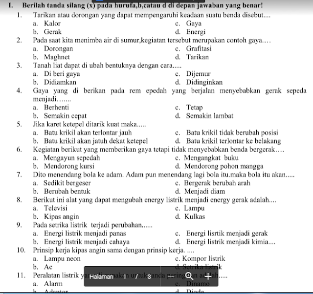 Soal UTS IPA Kelas 6 Semester 2