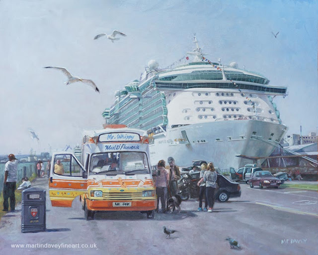 southampton docks mayflower park oil painting