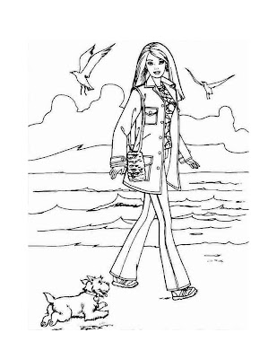 coloring pages for girls barbie. This coloring page has Barbie