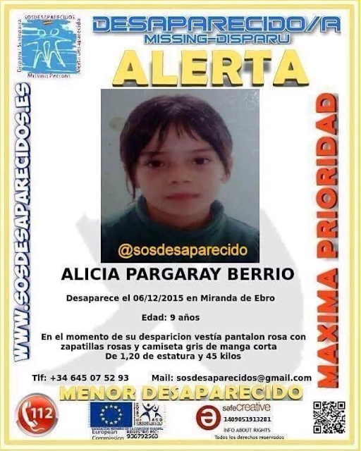 Alicia Pargaray niña 9 años desaparecida Miranda de Ebro