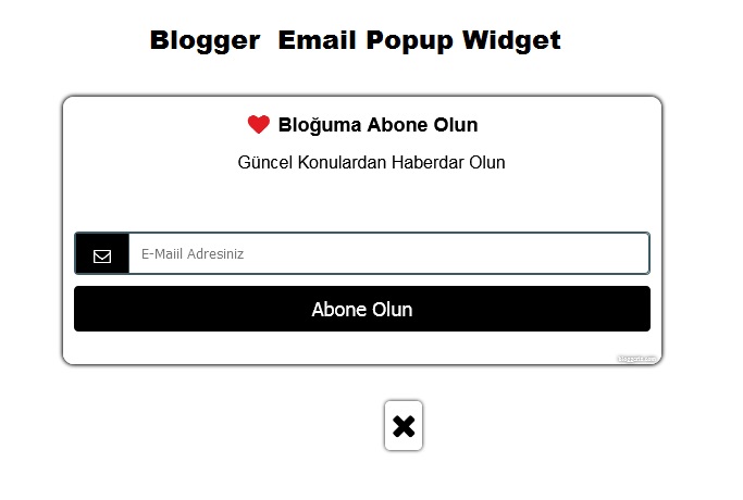 Blogger  Email Popup Widget