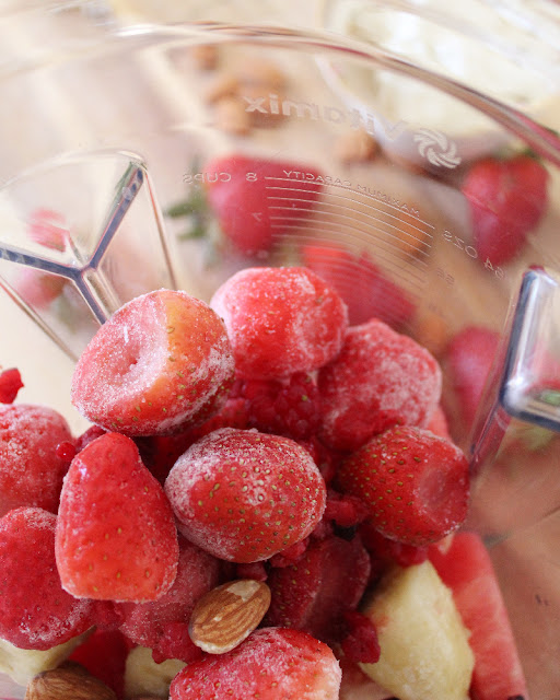 Smoothie de sandía y fresa