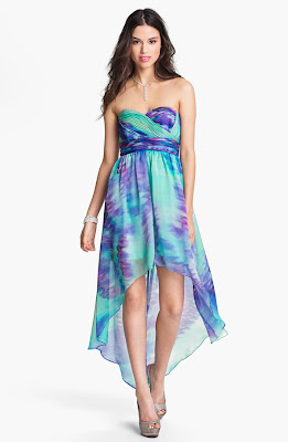 Chiffon Strapless High/Low Dress