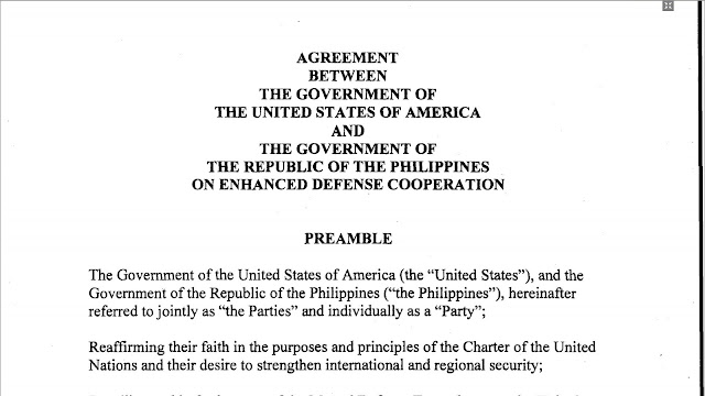 The Title Page of the EDCA Agreement