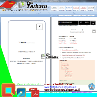 Download File Terbaru Contoh RPPH TK A Minggu 2 Kurikulum 2013 (Semester 1)