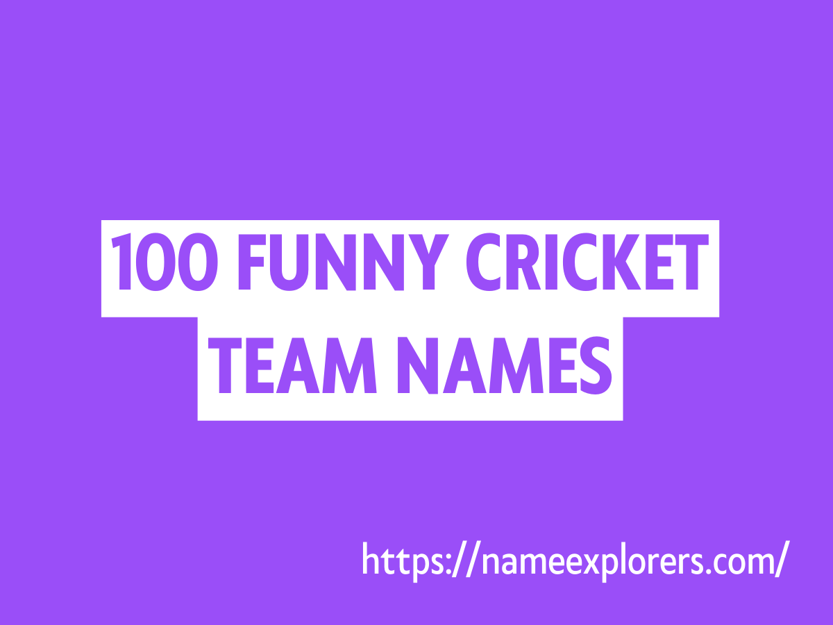 100 Funny Cricket Team Names